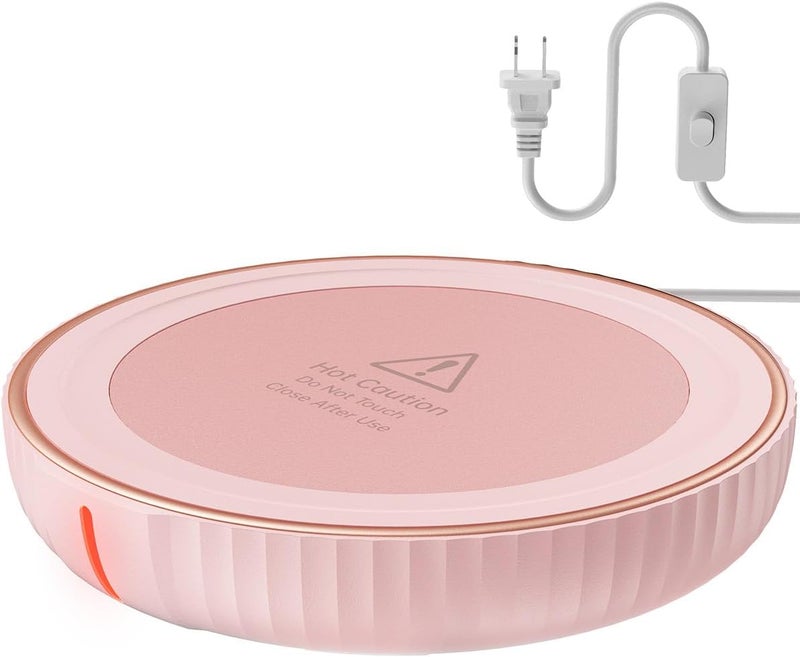 House Gem HouseGem Large Candle Warmer Plate - Coffee Cup Mug Warmer for Desk, Candle Melter, Electric Mug Heater for Beverages, Milk & Tea, Coffee Accessories Ideal Gifts Keep Cup Warm (Pink) - Image 1